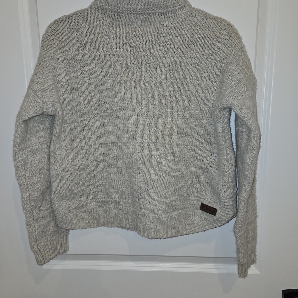 Sherpa‎ Wool Womens Sweater Light Beige S Mock Neck Warm Pullover Ski Layer